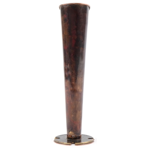 407 - Sam Fanaroff abstract design copper vase, SF03 to the base, 39cm high