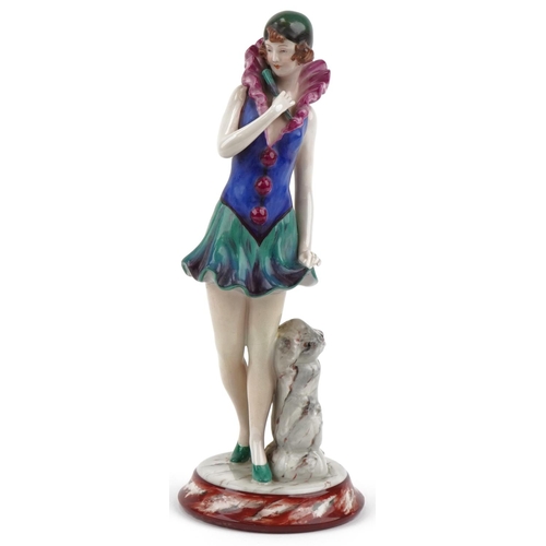 473 - Royal Dux Czechoslovakia figurine of a French lady, numbered 3000 to the base, 30cm high