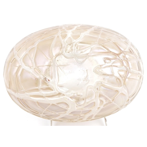 511 - Pallme König Art Nouveau spider web design glass vase, 13cm high