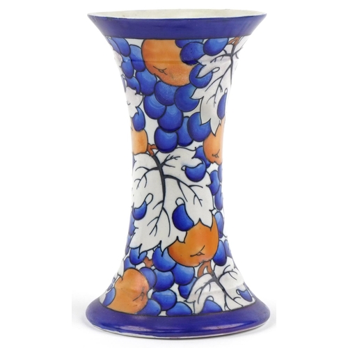 218 - Charlotte Rhead for Burleigh Ware New Vine grape design vase, signature to base, 28cm high