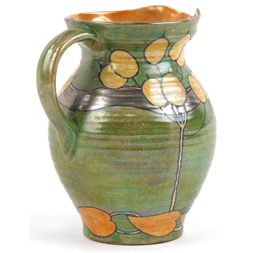 395A - Harold Bennett for Burleigh Ware jug with abstract floral design numbered 5099 and signed to the bas... 