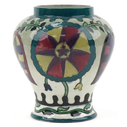 246 - Frederick Rhead for Royal Cauldon Cairoware vase decorated with Bokhara Ganges, 18cm high