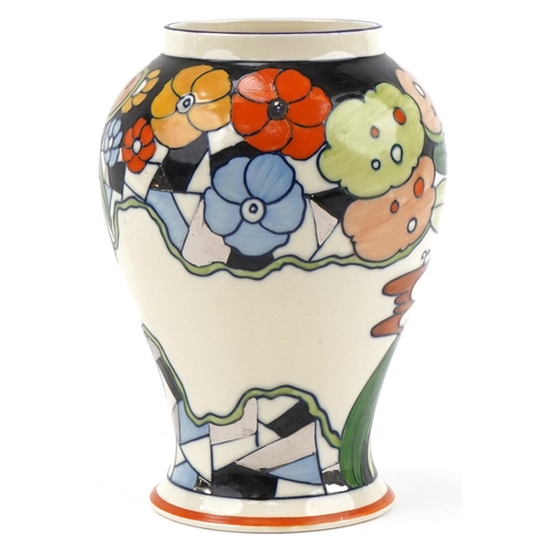 320 - Charlotte Rhead for Wardle Swansea Ware floral vase, 25cm high