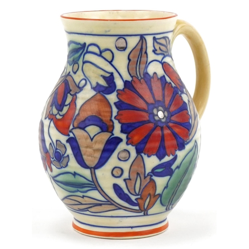 Charlotte Rhead for Wardle Swansea Ware Irene pattern abstract jug, 23cm high