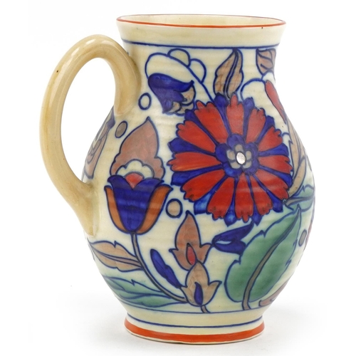 324 - Charlotte Rhead for Wardle Swansea Ware Irene pattern abstract jug, 23cm high