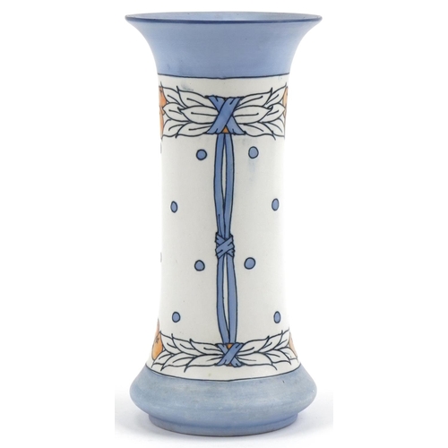 338 - Charlotte Rhead for Burleigh Ware abstract leaf design vase, signature to base vase, 27cm high