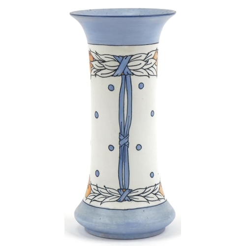 338 - Charlotte Rhead for Burleigh Ware abstract leaf design vase, signature to base vase, 27cm high