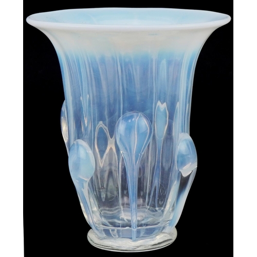 293 - Opaline teardrop glass vase, 14cm high