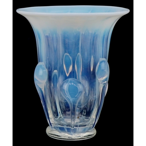 293 - Opaline teardrop glass vase, 14cm high