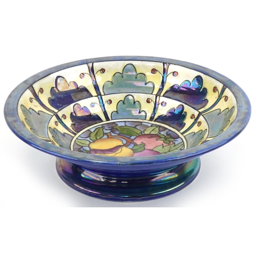 215 - Charlotte Rhead for Burleigh Ware fruit Lustre bowl numbered 4348 and signature to the base, 26cm in... 