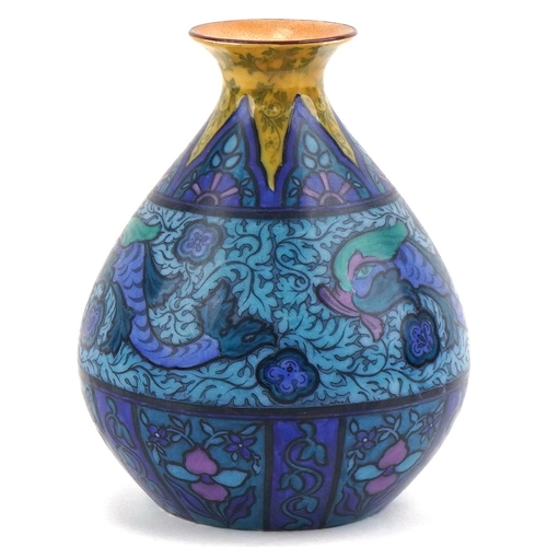 211 - Burleigh Ware Urbino fish vase numbered 32/3055, 16cm high