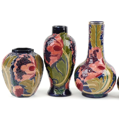 376 - Six pieces of Charlotte Rhead for Bursley Ware Seed Poppy including water jugs, the largest 22cm hig... 