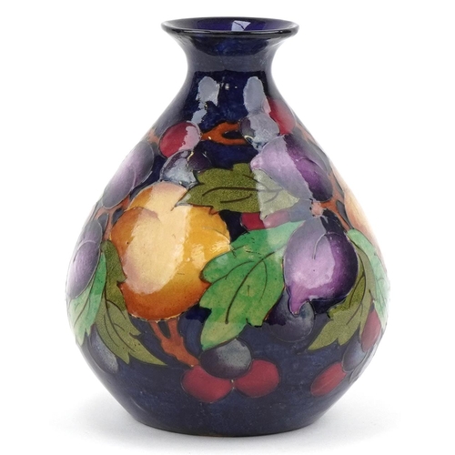 212 - Charlotte Rhead Burleigh Ware Blue Plums vase, signature and numbered 4108 to base, 17cm high