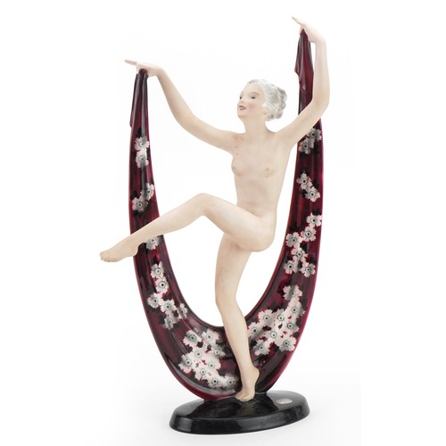 467 - Josef Lorenzel Goldschneider figurine of a dancer, numbered 8451 to the base, 46cm high