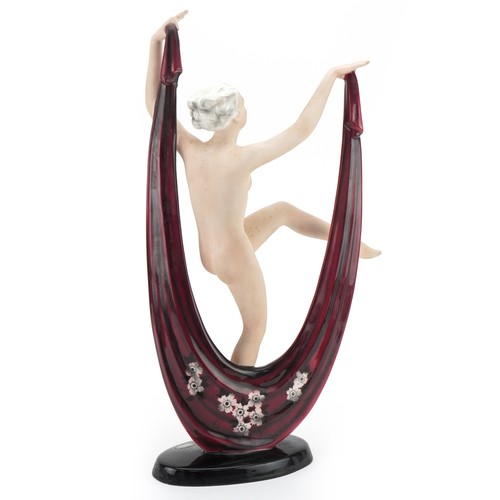 467 - Josef Lorenzel Goldschneider figurine of a dancer, numbered 8451 to the base, 46cm high