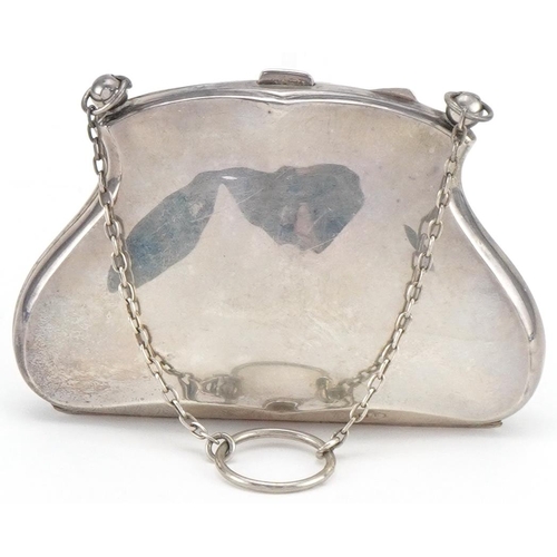 1239 - Gilmour & Watson, George V silver concertina purse, Birmingham 1911, 11cm wide, 95.8g