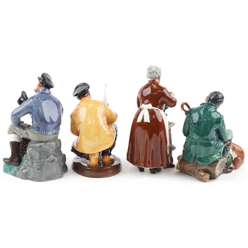 2103 - Four Royal Doulton porcelain figures comprising The Lobster Man HN2317, Sailor's Holiday HN2442, The... 