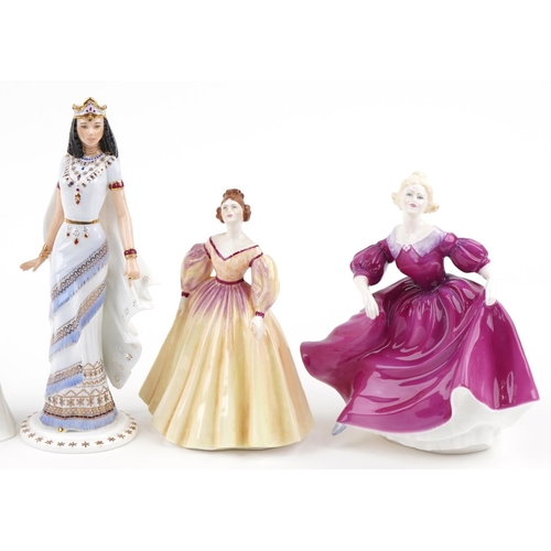 2104 - Six Coalport porcelain figurines including Lyndsey, Diane and Brenda, the largest 24cm high