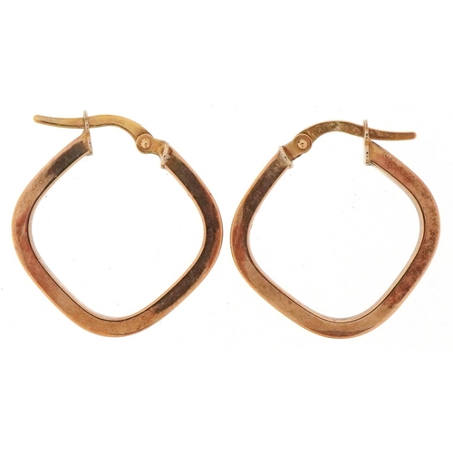 3180 - Pair of 9ct gold hoop earrings, each 2.2cm high, total 1.4g