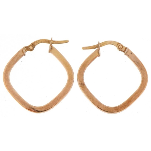 3180 - Pair of 9ct gold hoop earrings, each 2.2cm high, total 1.4g