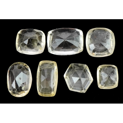 3410 - Seven loose yellow sapphires, the largest approximately 8.60mm x 6.50mm x 5.80mm deep