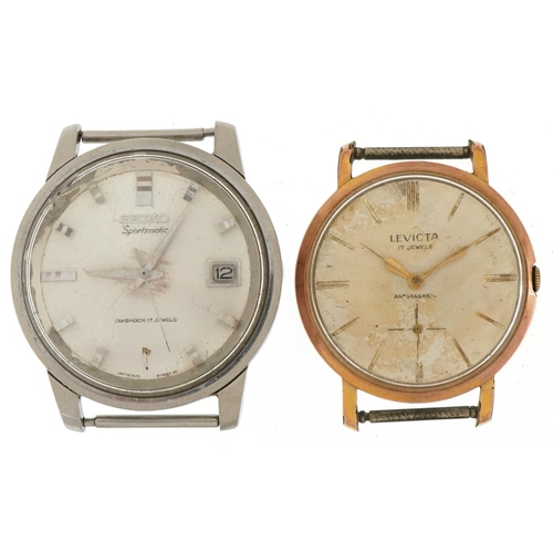 3476 - Two vintage gentlemen's wristwatches comprising Seiko Sportsmatic and Levicta