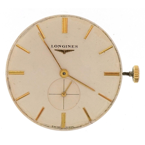 3432 - Longines, gentlemen's manual wind wristwatch movement numbered 11274833, 29mm in diameter