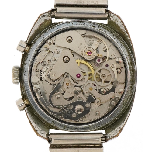 3258 - Rotary, vintage gentlemen's Rotary chronograph manual wind wristwatch, the case numbered 664151, 38m... 