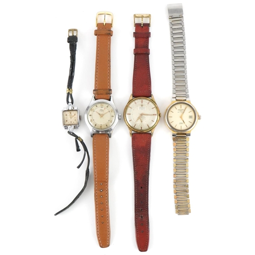 3538 - Four vintage ladies and gentlemen's wristwatches comprising Horus, Avia,  Rotary and Girard Perregau... 