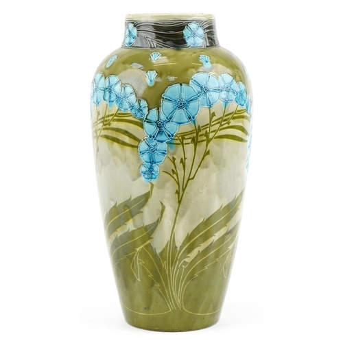 187A - Minton's Secessionist Art Nouveau floral vase, impressed marks to the base, 48cm high