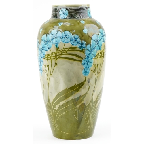 187A - Minton's Secessionist Art Nouveau floral vase, impressed marks to the base, 48cm high