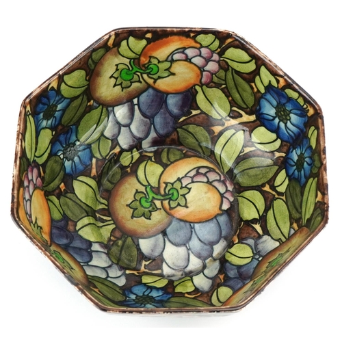 224 - Charlotte Rhead for Bursley Ware Pomona octagonal bowl numbered 456 together with a jug and ginger j... 