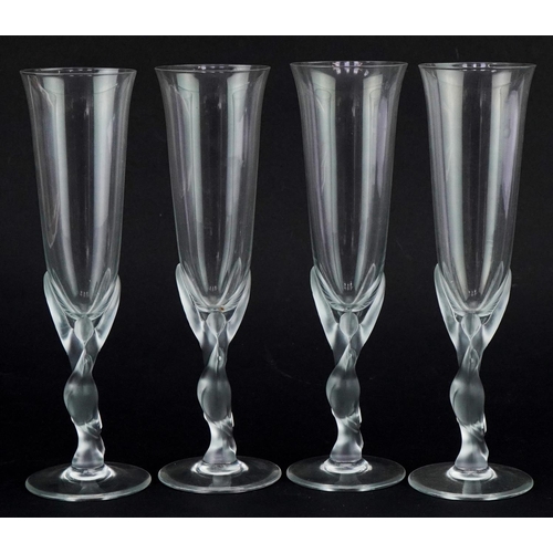 528 - Four Carl Fabergé Champagne flutes, 25cm high