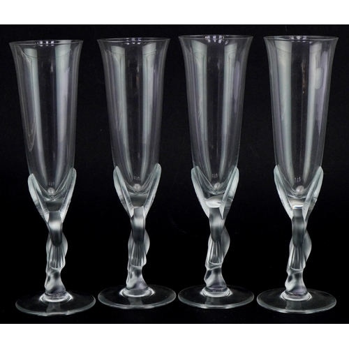 528 - Four Carl Fabergé Champagne flutes, 25cm high