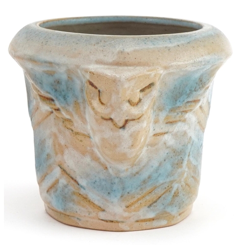 441 - Denby Danesby Ware kingfisher bowl together with an Owls pot, the largest 32cm in diameter