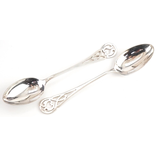 1276A - Boxed set of J S & S Art Nouveau silver plated teaspoons and sugar tongs