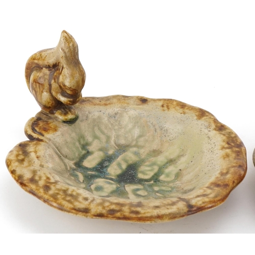 449 - Denby Danesby Ware squirrel dish together with a similar duck dish, the largest 27cm in diameter