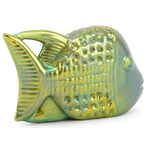 476A - Zsolnay, Hungarian porcelain lustre fish, circa 1970, 18cm in length