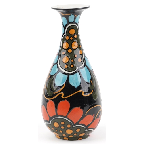 329 - Charlotte Rhead for Bursley Ware stylized vase, Avant mark to base, 28cm high