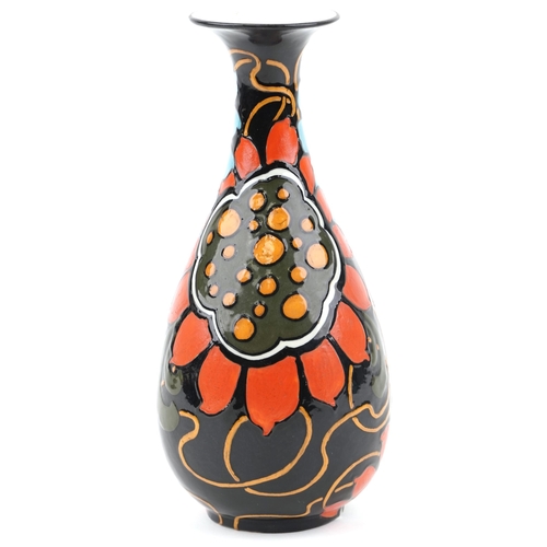 329 - Charlotte Rhead for Bursley Ware stylized vase, Avant mark to base, 28cm high