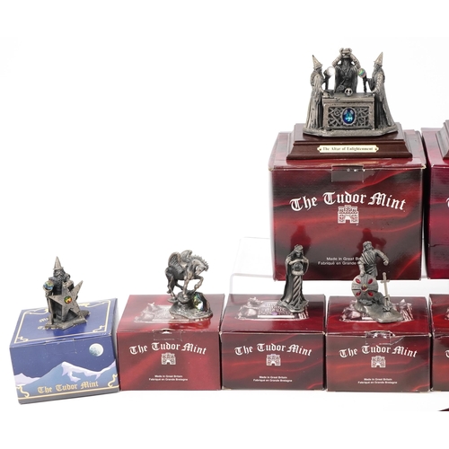 2148 - Collection Myth & Magic pewter figures by the Tudor Mint with boxes including Summoning the Elements... 