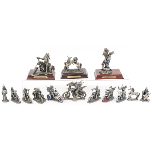 2149 - Collection of Myth & Magic pewter figures by the Tudor Mint and WAPW, including The Dragon of the Un... 