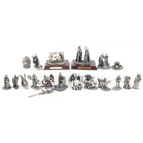 2150 - Collection of Myth & Magic and Lord of the Rings pewter figures by Tudor Mint and WAPW including The... 