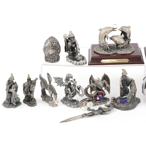 2150 - Collection of Myth & Magic and Lord of the Rings pewter figures by Tudor Mint and WAPW including The... 