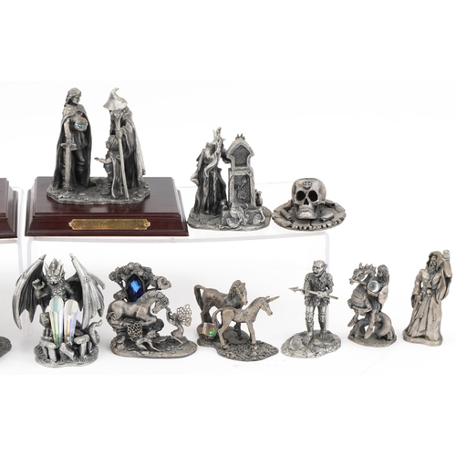 2150 - Collection of Myth & Magic and Lord of the Rings pewter figures by Tudor Mint and WAPW including The... 