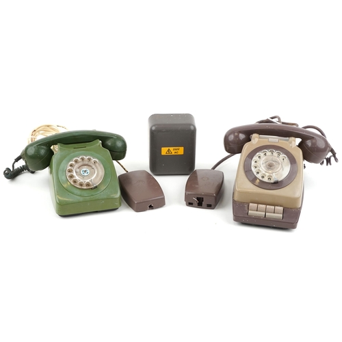 2247 - Two vintage style telephones, one numbered 746