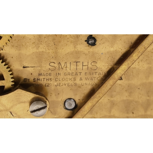 2181 - Smiths oak cased mantle clock with Westminster chime, 31cm wide