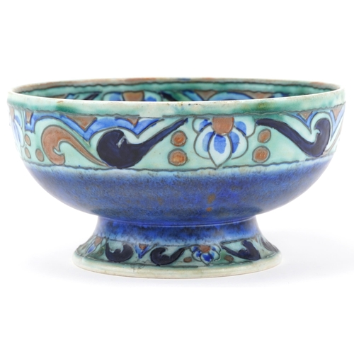 2213A - Crown Devon Grecian pattern hand painted footed bowl, 22.5cm in diameter