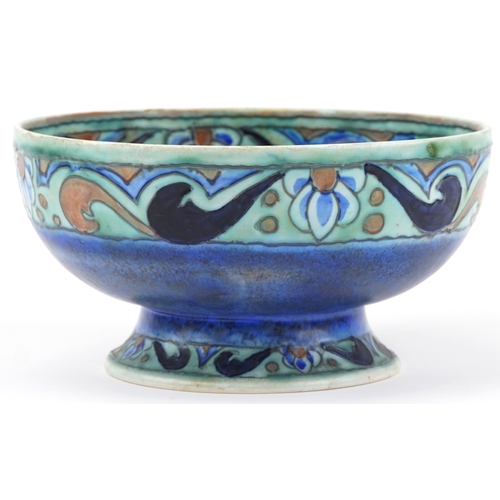 2213A - Crown Devon Grecian pattern hand painted footed bowl, 22.5cm in diameter