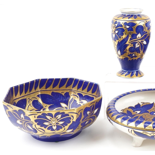 201 - Charlotte Rhead for Bursley Ware Arabian pattern ceramics including two bowls, vase and jugs, the la... 